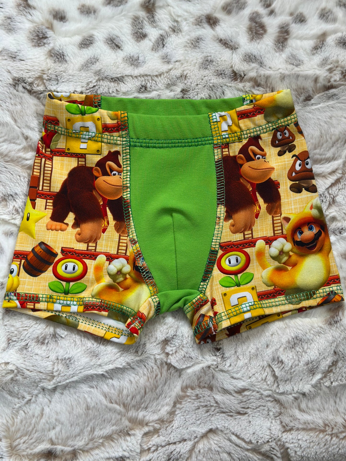 Boxer Mario chat vert lime 2T