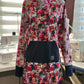Hoodie tunique fleuri LARGE